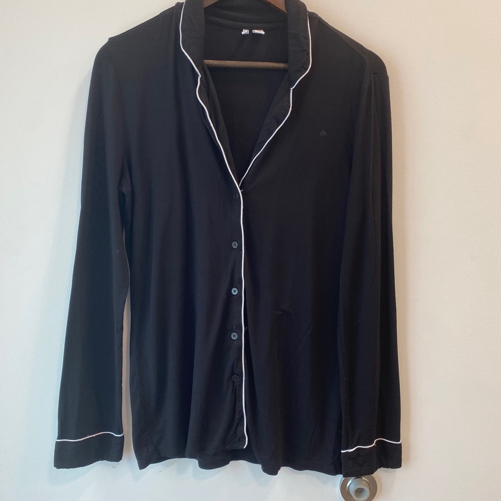 Nordstrom Pajama Set Women S Black Moonlight Eco Long Sleeve Piping Sleepwear